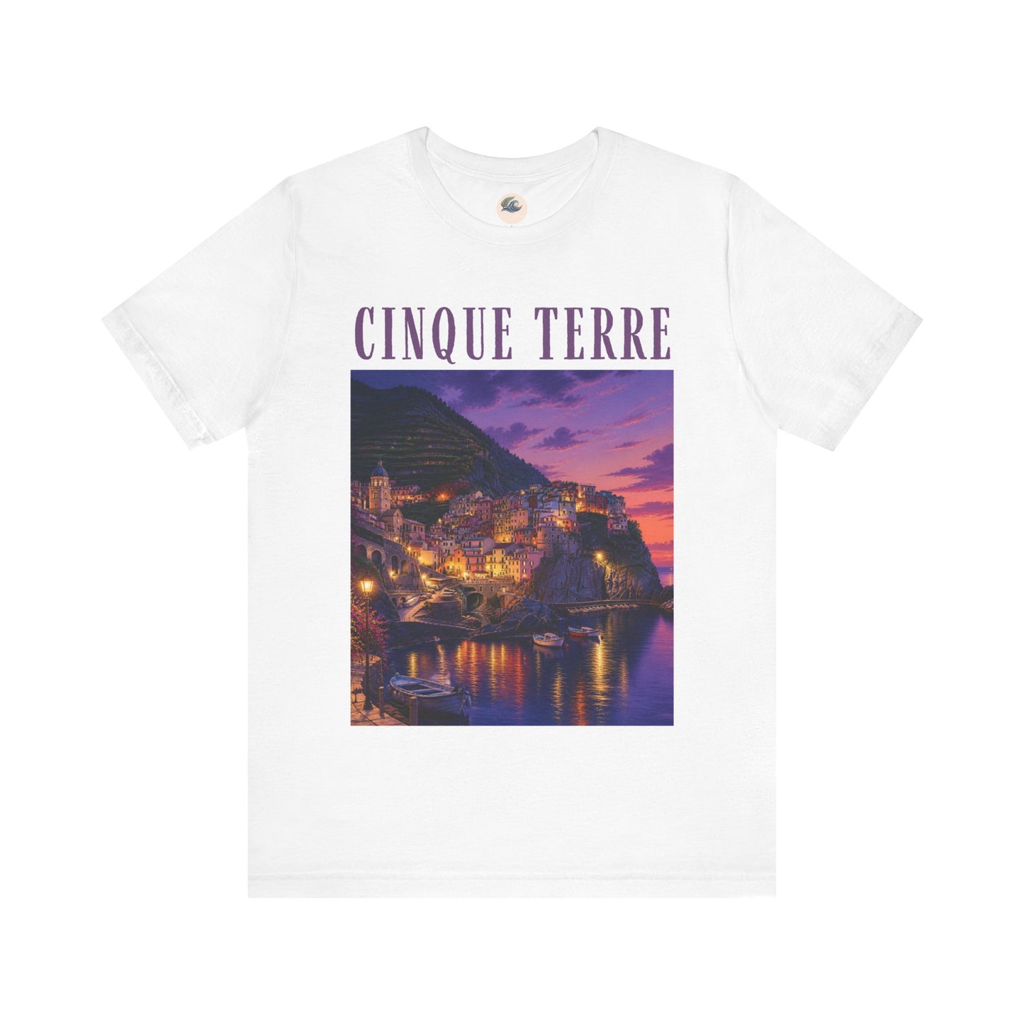 Cinque Terre Sunset Photo Tee — Italian Coastal Travel T-Shirt