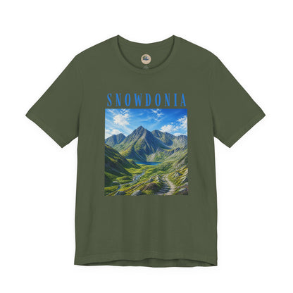 Glyderau Landscape T‑Shirt – Scenic 'SNOWDONIA' Mountain Graphic Tee
