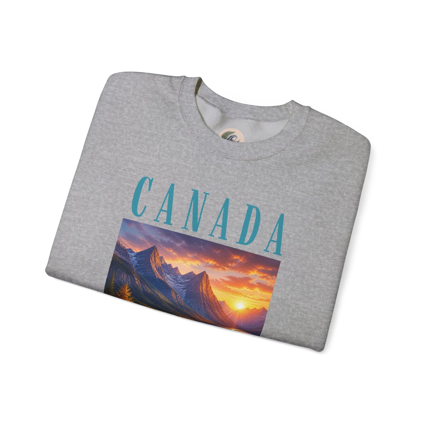 Canada Banff Scenic Crewneck Sweatshirt — Mountain Lake Sunset Graphic
