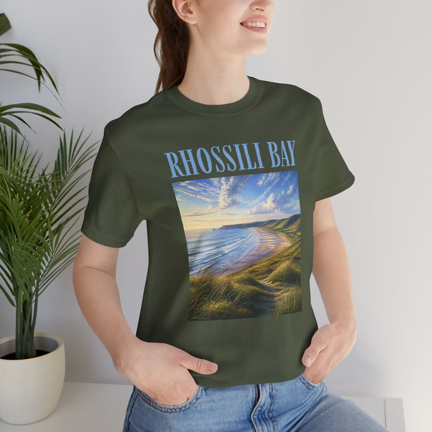 Rhossili Bay Scenic Tee — Coastal Landscape Graphic T-Shirt