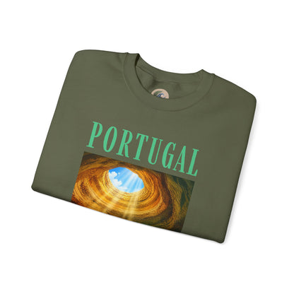 Portugal Benagil Cave Crewneck Sweatshirt — Coastal Travel Graphic Pullover