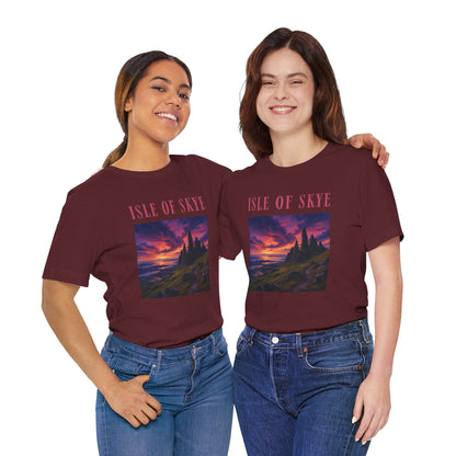 Isle of Skye Scenic Tee — Sunset Landscape Graphic T-Shirt