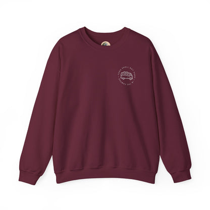 Cozy Camper Crewneck Sweatshirt — Van Life Humour Chest Graphic