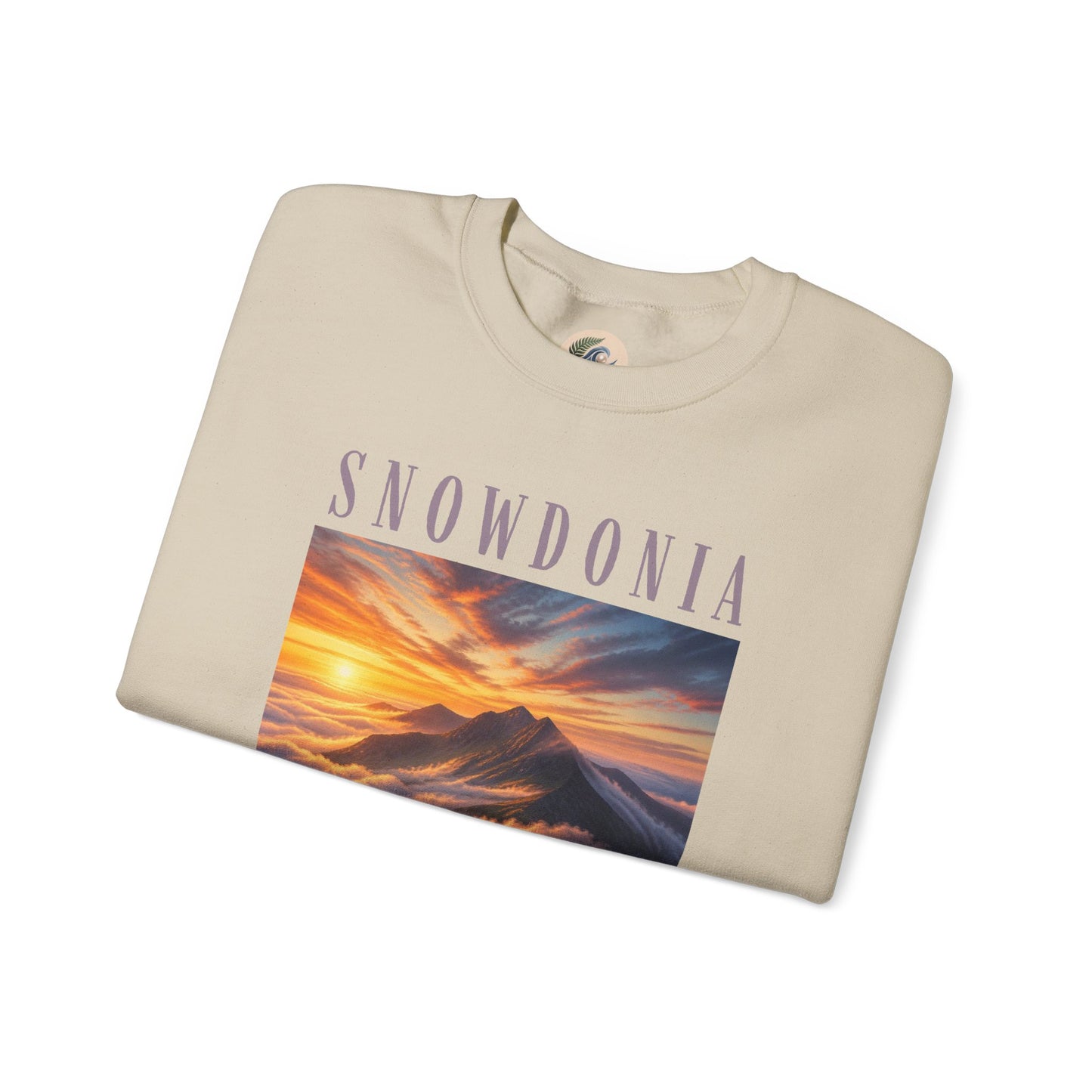 Snowdonia Sunset Crewneck Sweatshirt — Scenic Mountain Graphic