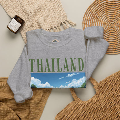 Thailand Scenic Crewneck Sweatshirt — Tropical Island Graphic Pullover