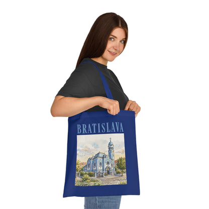 Bratislava Watercolor Cathedral Tote Bag – Travel Souvenir Cotton Shopper
