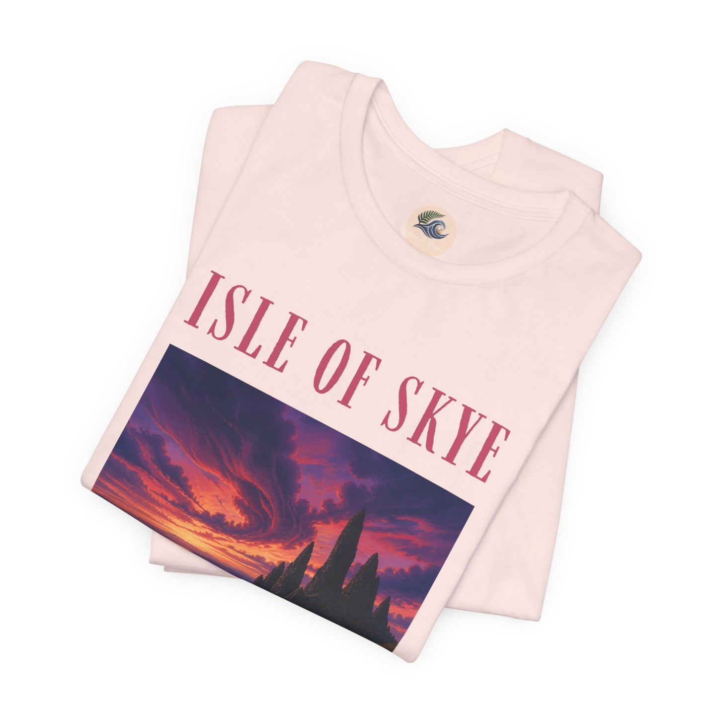 Isle of Skye Scenic Tee — Sunset Landscape Graphic T-Shirt