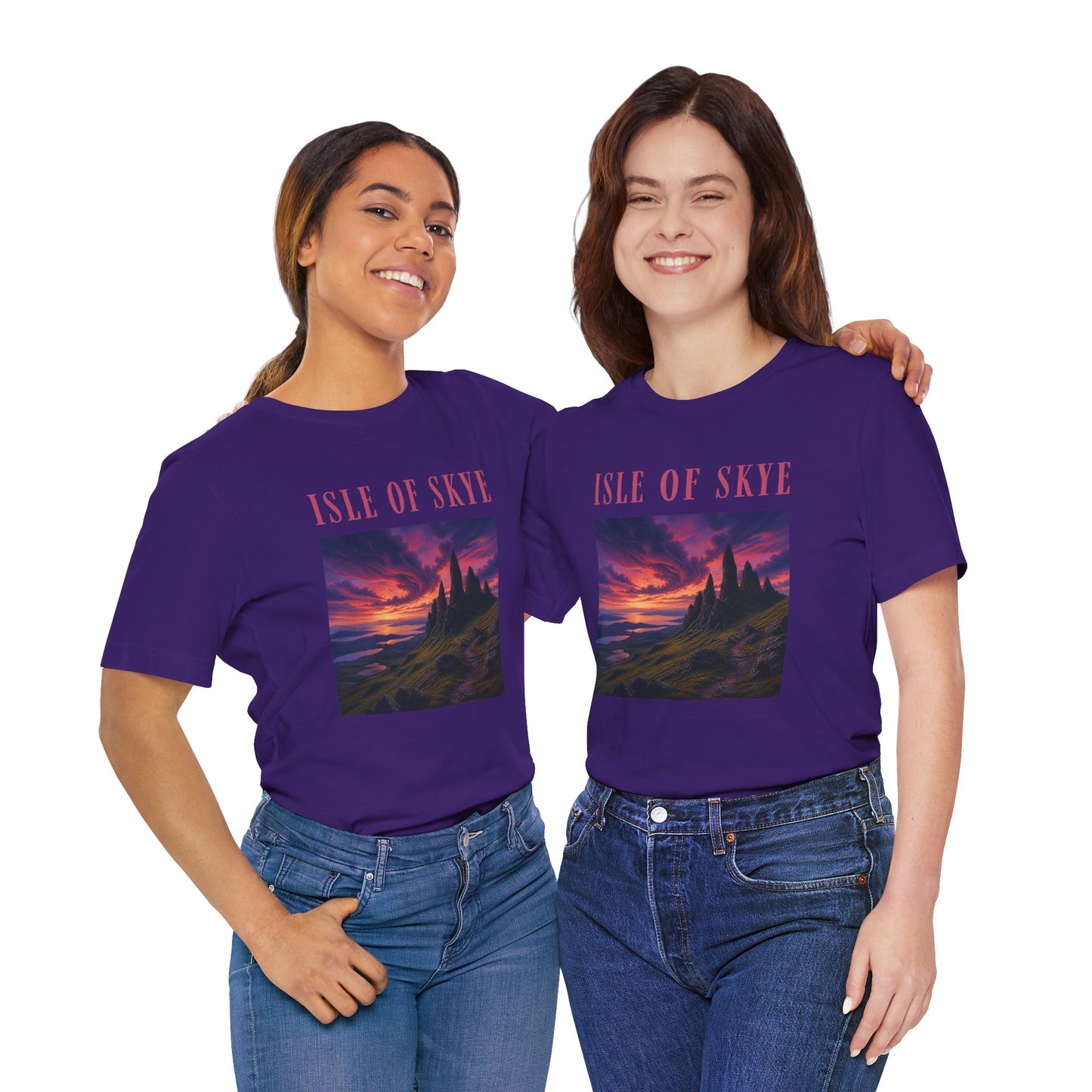 Isle of Skye Scenic Tee — Sunset Landscape Graphic T-Shirt