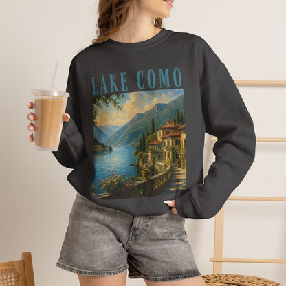 Lake Como Vintage Crewneck Sweatshirt — Scenic Italian Lake Graphic