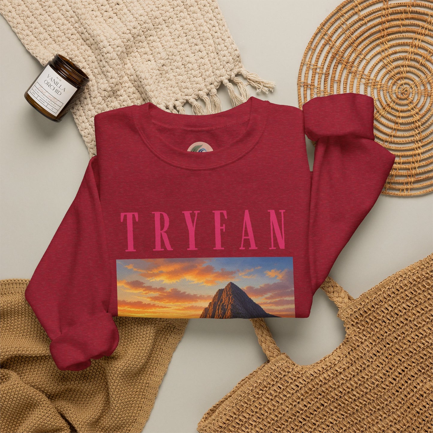Tryfan Mountain Sweatshirt — Scenic Snowdonia Sunset Landscape Crewneck