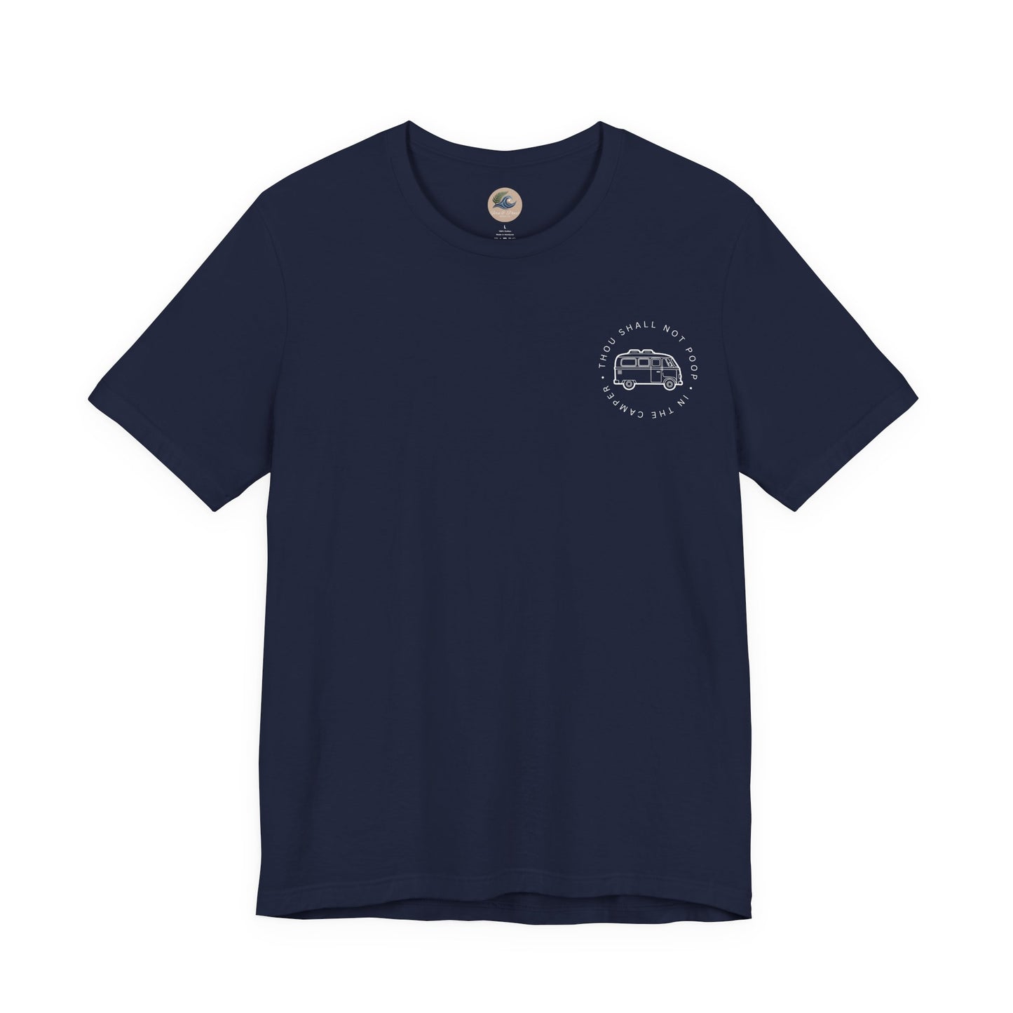 Vintage Camper Poop Graphic Tee — 'Adventure Awaits' Pocket T-Shirt