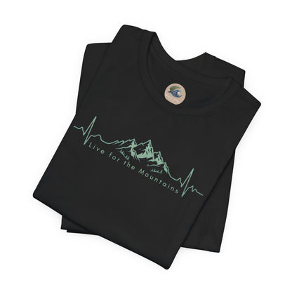 Mountain Heartbeat T‑Shirt — Heartbeat EKG Mountains Graphic Tee