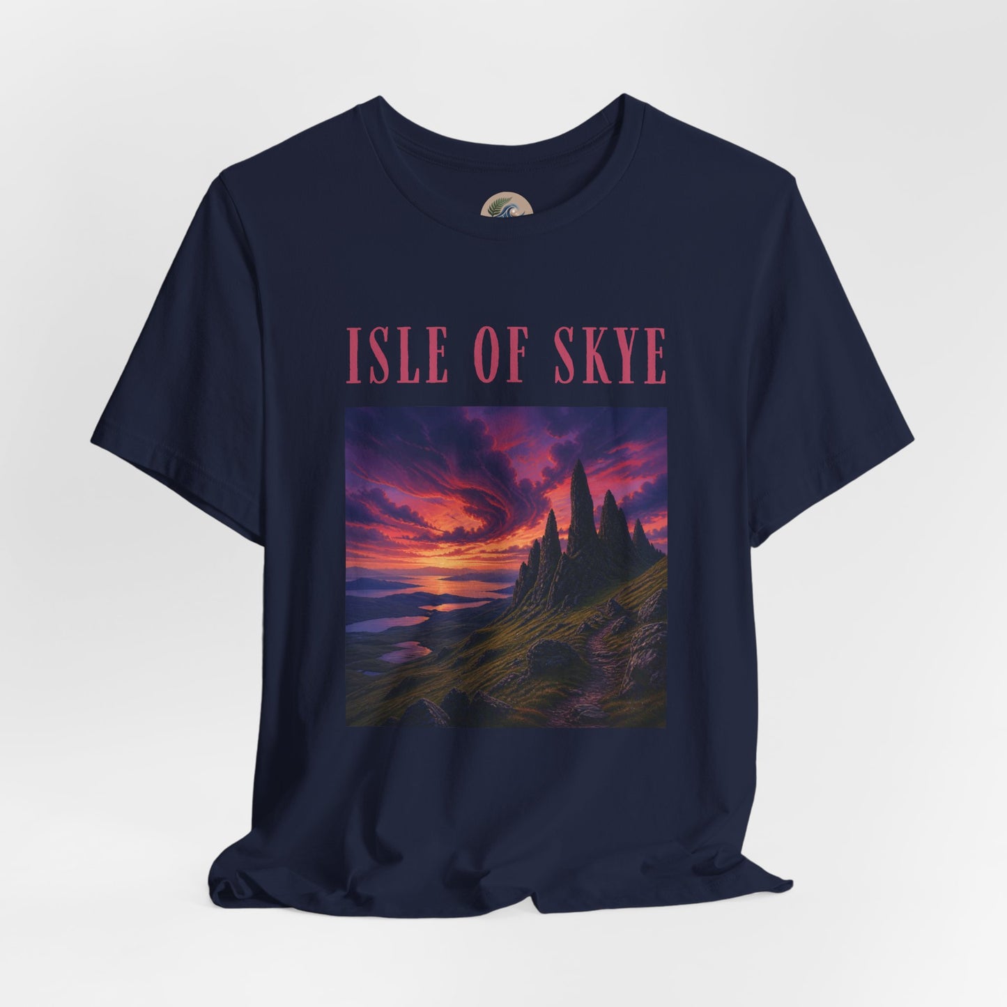Isle of Skye Scenic Tee — Sunset Landscape Graphic T-Shirt