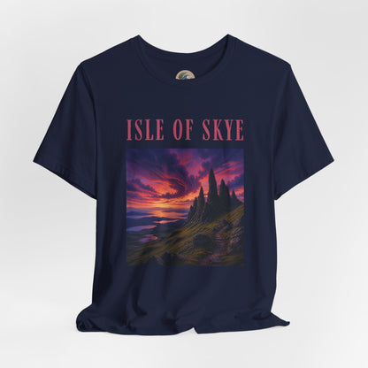 Isle of Skye Scenic Tee — Sunset Landscape Graphic T-Shirt