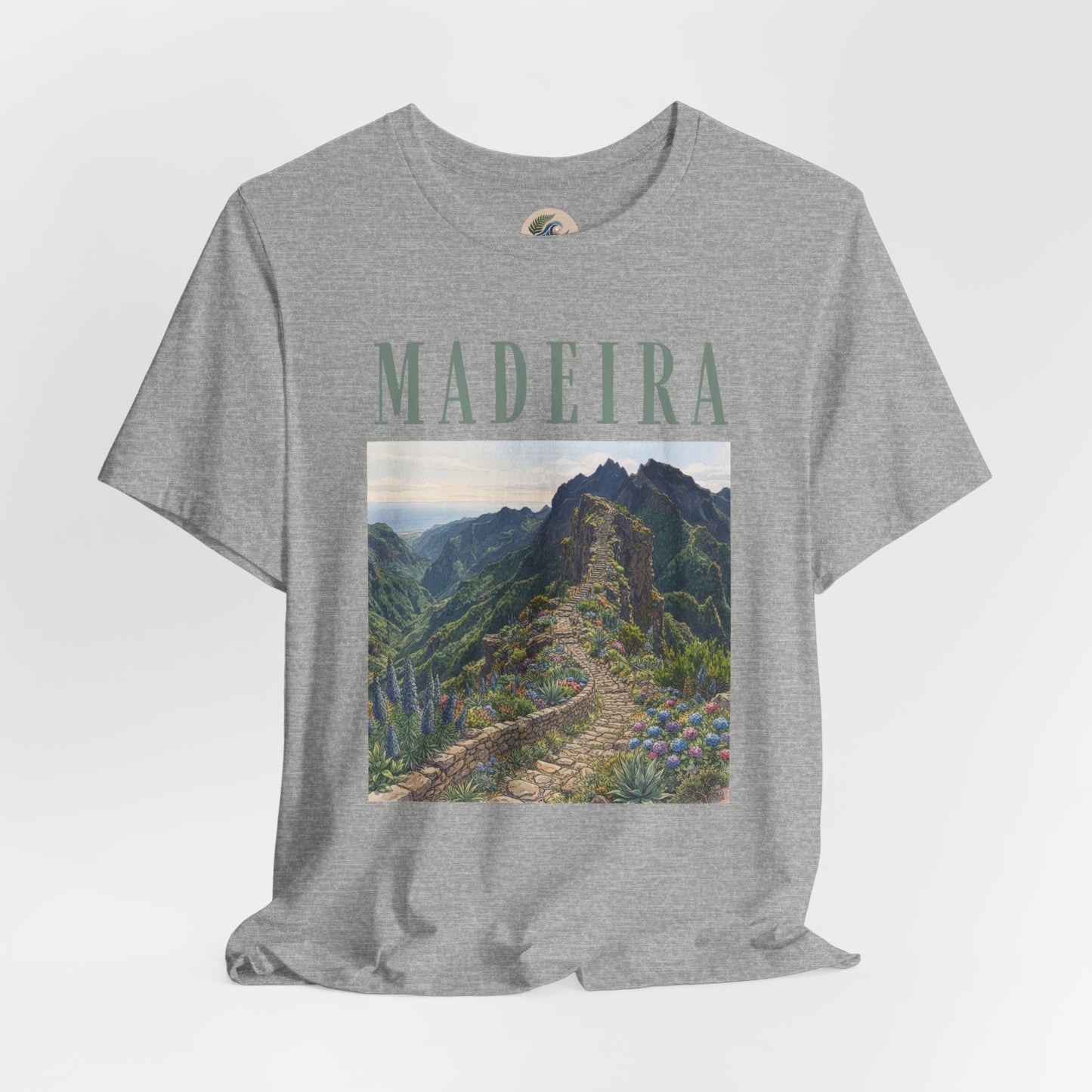 Madeira Stairway to Heaven Scenic Tee - Mountain Landscape Travel T-Shirt