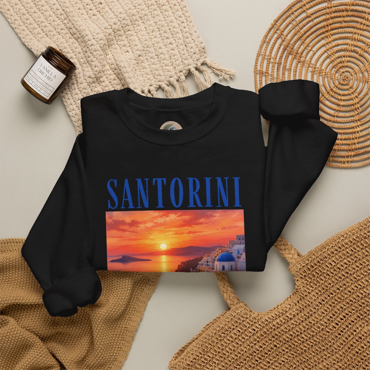 Santorini Sunset Sweatshirt — Greek Island Travel Crewneck