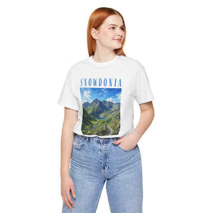 Glyderau Landscape T‑Shirt – Scenic 'SNOWDONIA' Mountain Graphic Tee