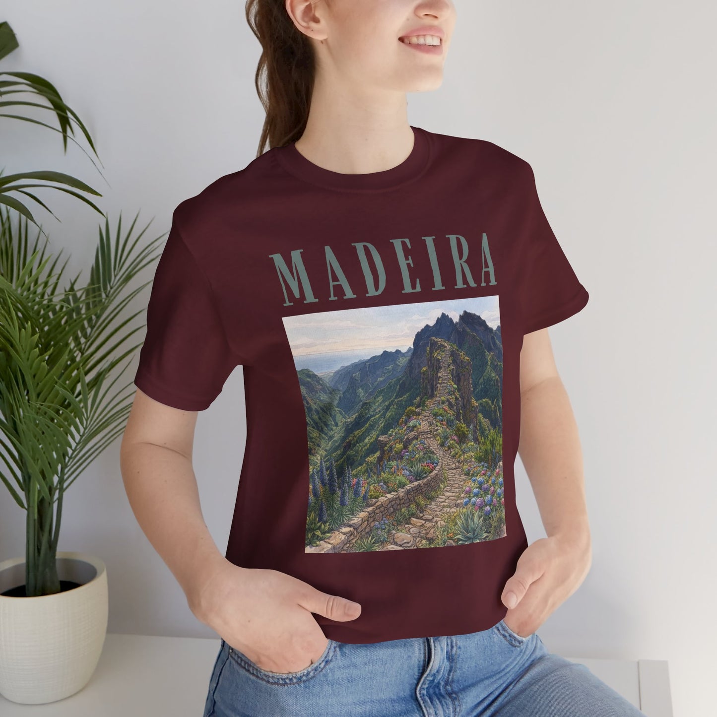 Madeira Stairway to Heaven Scenic Tee - Mountain Landscape Travel T-Shirt