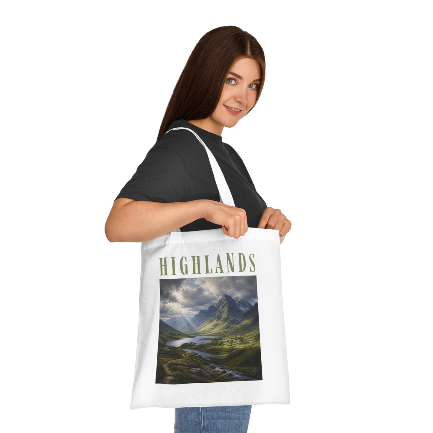 Highlands Scenic Cotton Tote — Mountain Landscape Tote Bag