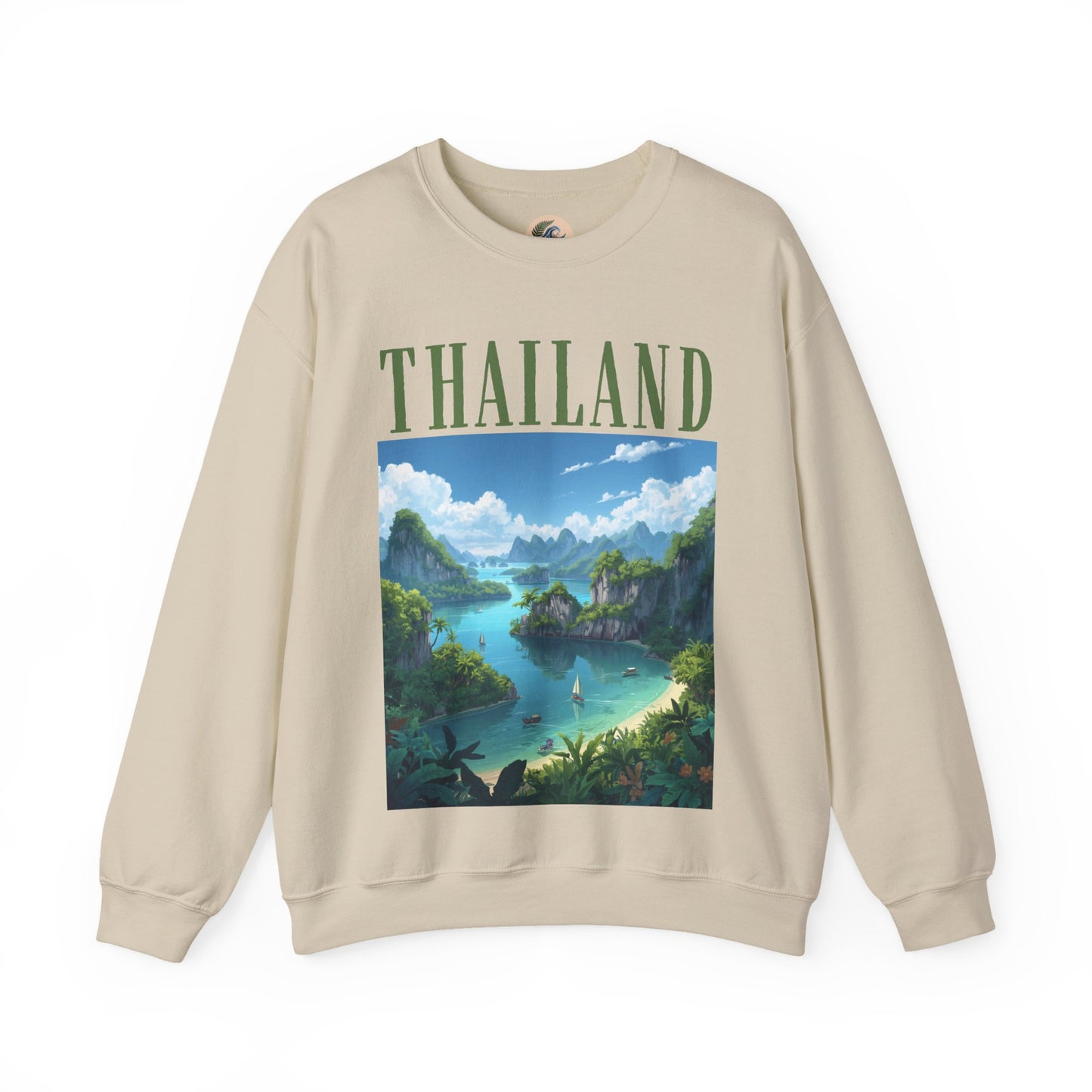 Thailand Scenic Crewneck Sweatshirt — Tropical Island Graphic Pullover