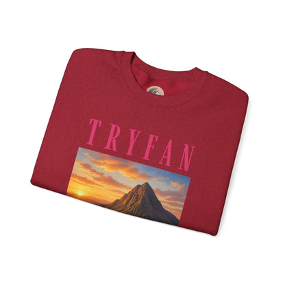 Tryfan Mountain Sweatshirt — Scenic Snowdonia Sunset Landscape Crewneck