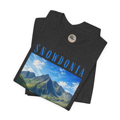 Glyderau Landscape T‑Shirt – Scenic 'SNOWDONIA' Mountain Graphic Tee
