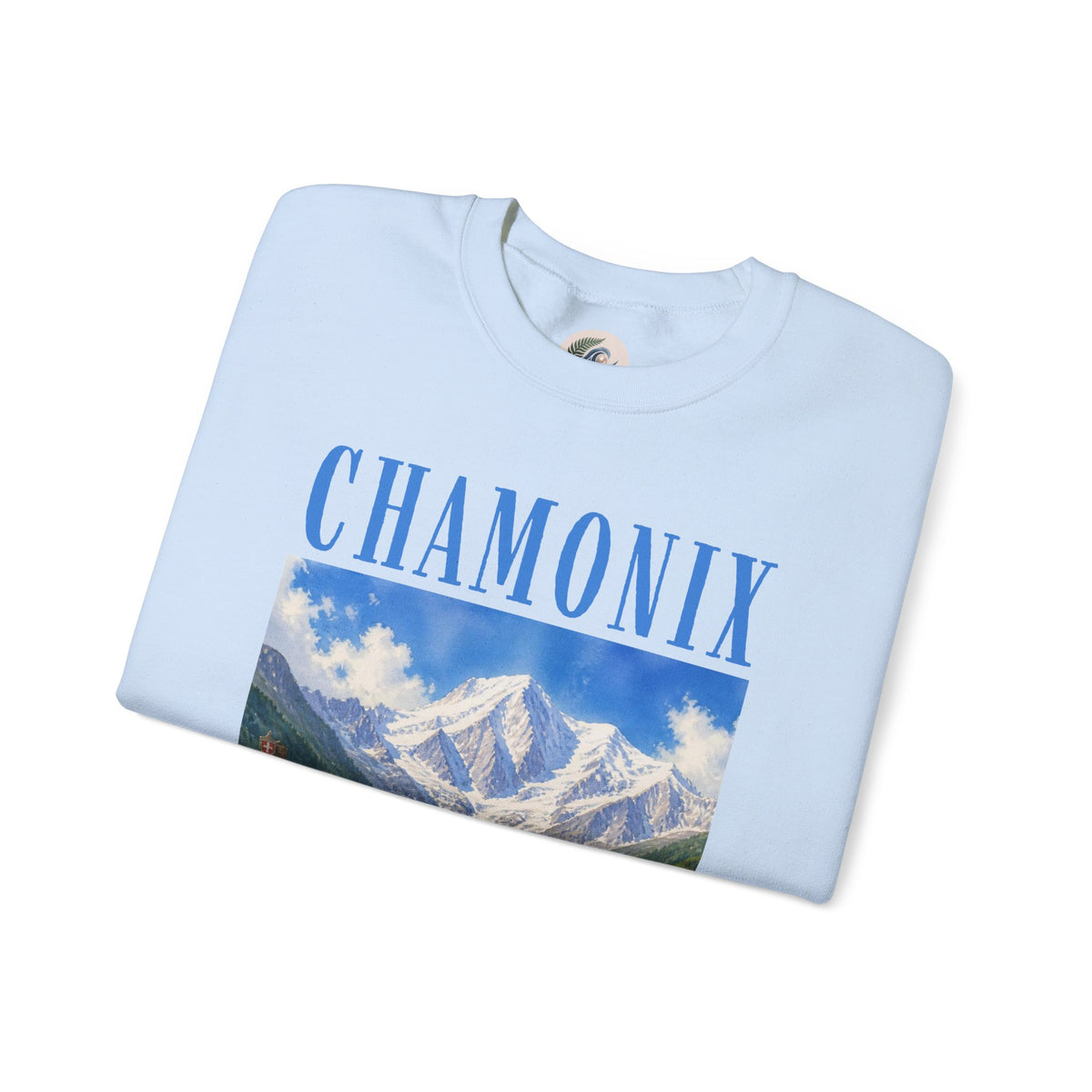 Chamonix Mountain Crewneck Sweatshirt — Alpine Scenic Graphic
