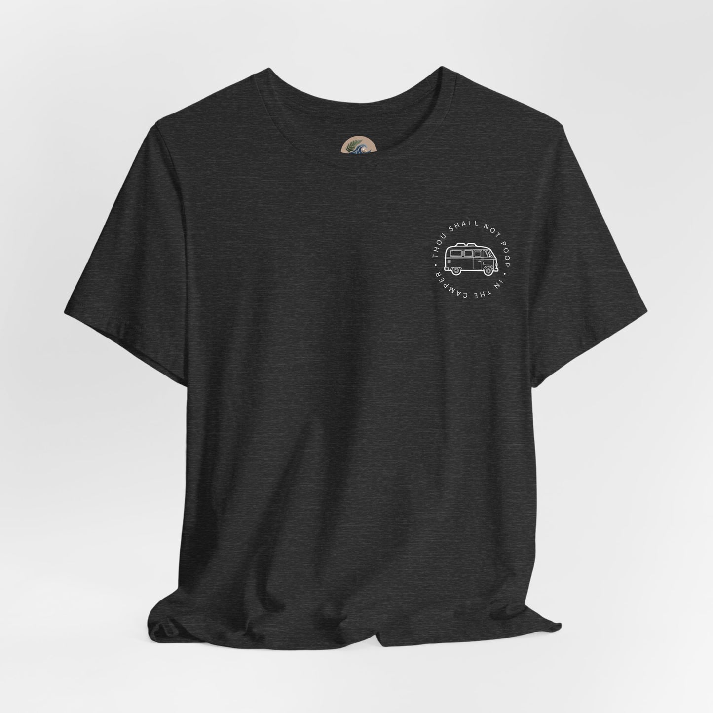 Vintage Camper Poop Graphic Tee — 'Adventure Awaits' Pocket T-Shirt