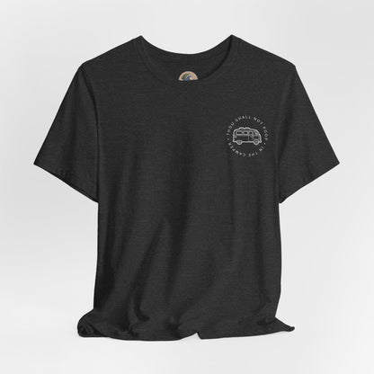 Vintage Camper Poop Graphic Tee — 'Adventure Awaits' Pocket T-Shirt