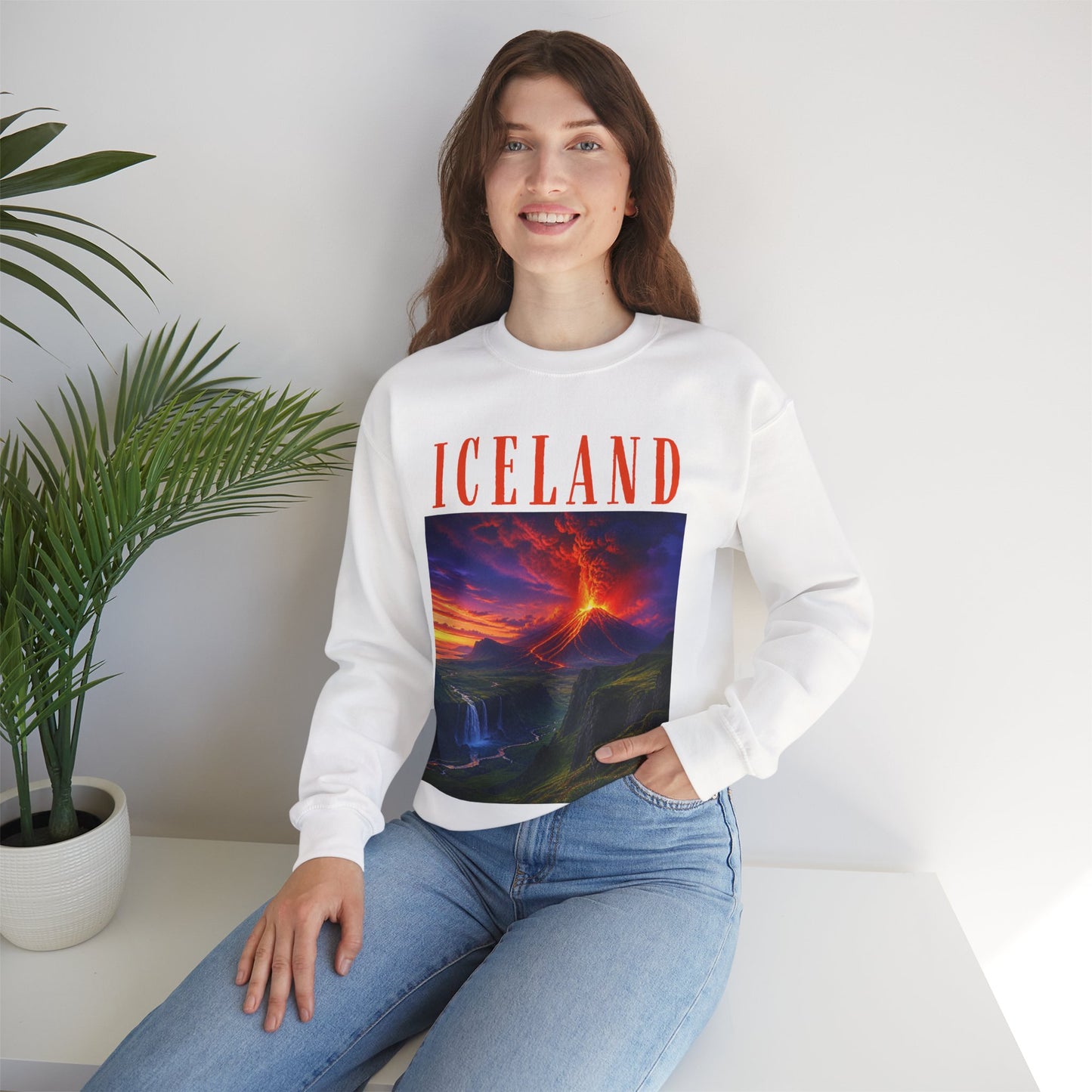 Iceland Scenic Sweatshirt — Volcanic Sunset Landscape Crewneck