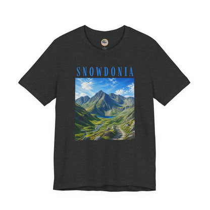 Glyderau Landscape T‑Shirt – Scenic 'SNOWDONIA' Mountain Graphic Tee