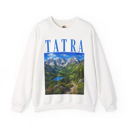Tatra Mountain Crewneck Sweatshirt — Scenic Alpine Landscape Print