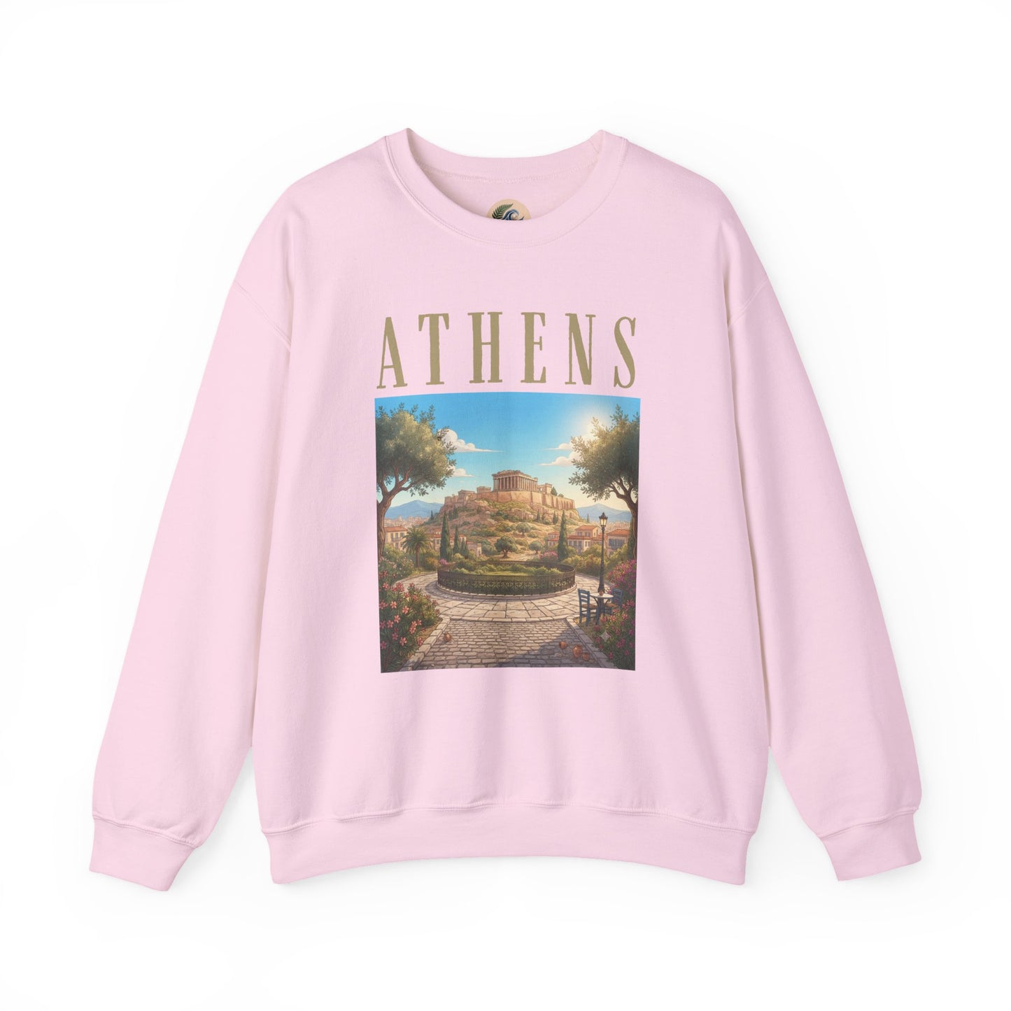 Athens Scenic Crewneck Sweatshirt — Vintage Greece Travel Pullover