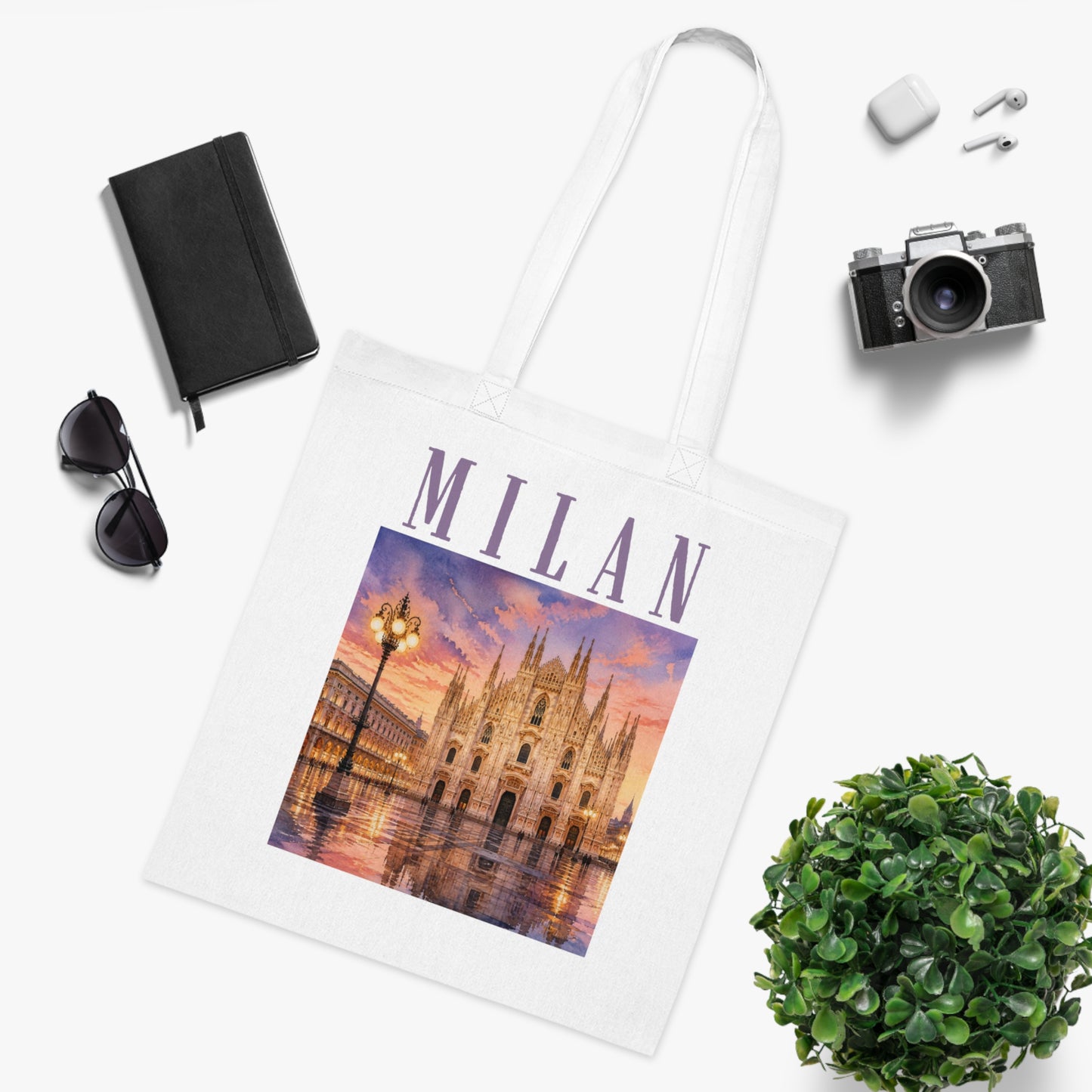 Milan Cathedral Tote Bag – Scenic Duomo Travel Cotton Tote