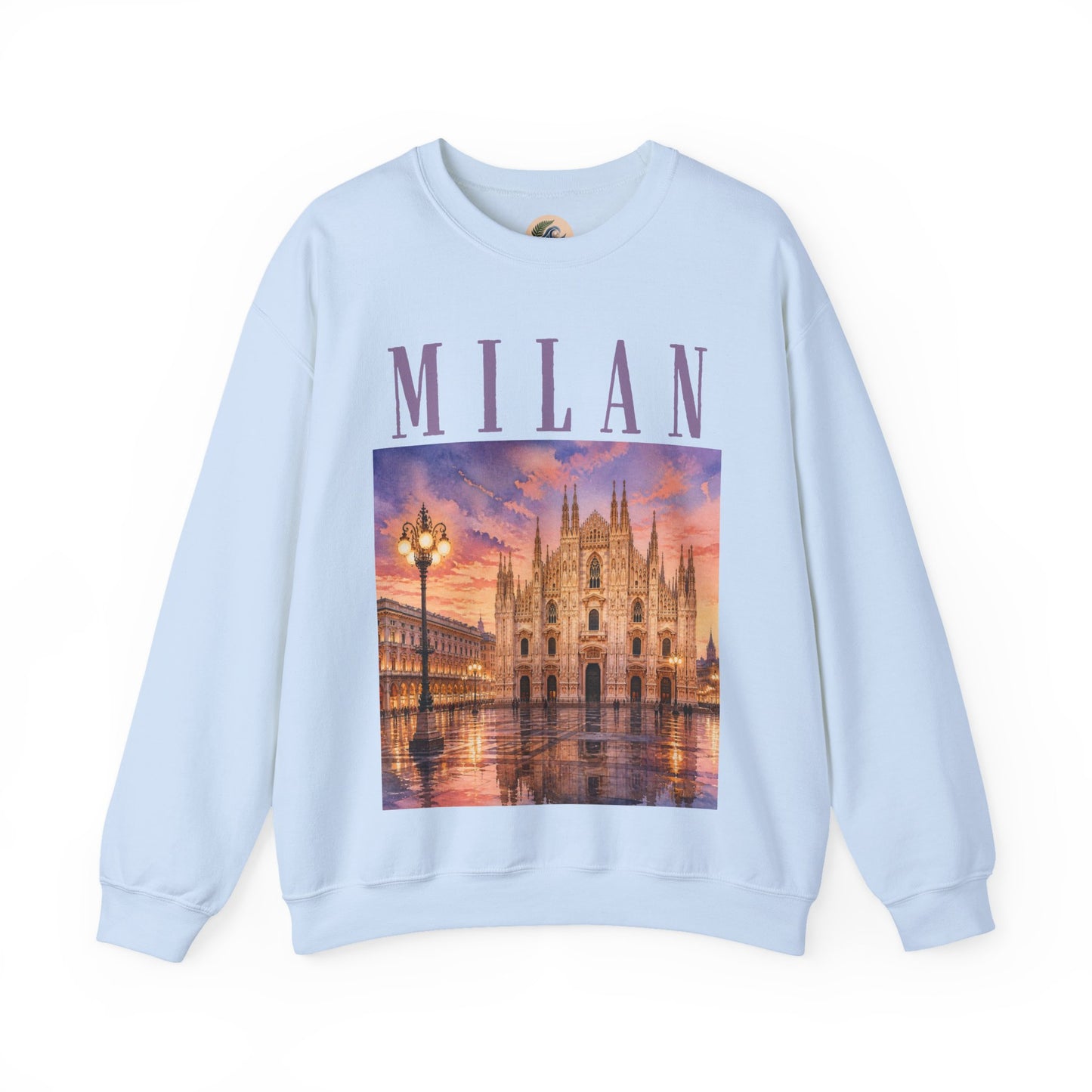 Milan Cathedral Crewneck Sweatshirt – Vintage Travel Cityscape