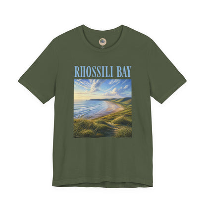 Rhossili Bay Scenic Tee — Coastal Landscape Graphic T-Shirt