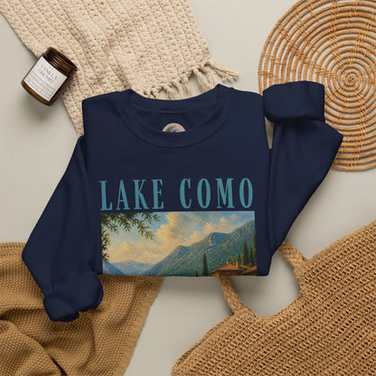 Lake Como Vintage Crewneck Sweatshirt — Scenic Italian Lake Graphic