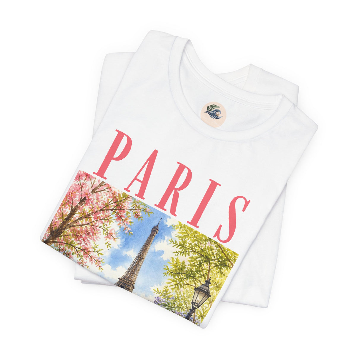 Paris Floral Eiffel Tower Tee — Vintage Romantic France T-Shirt