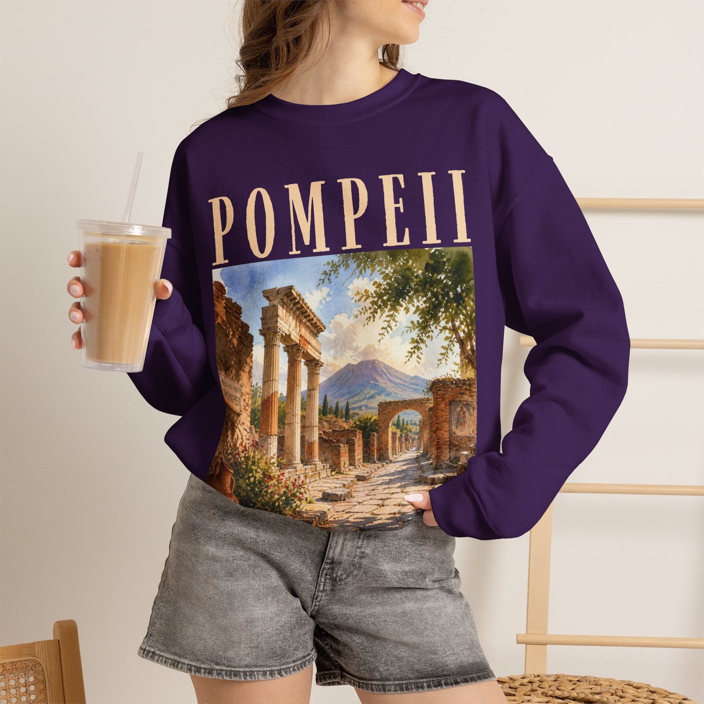 Pompeii Ruins Vintage Crewneck Sweatshirt