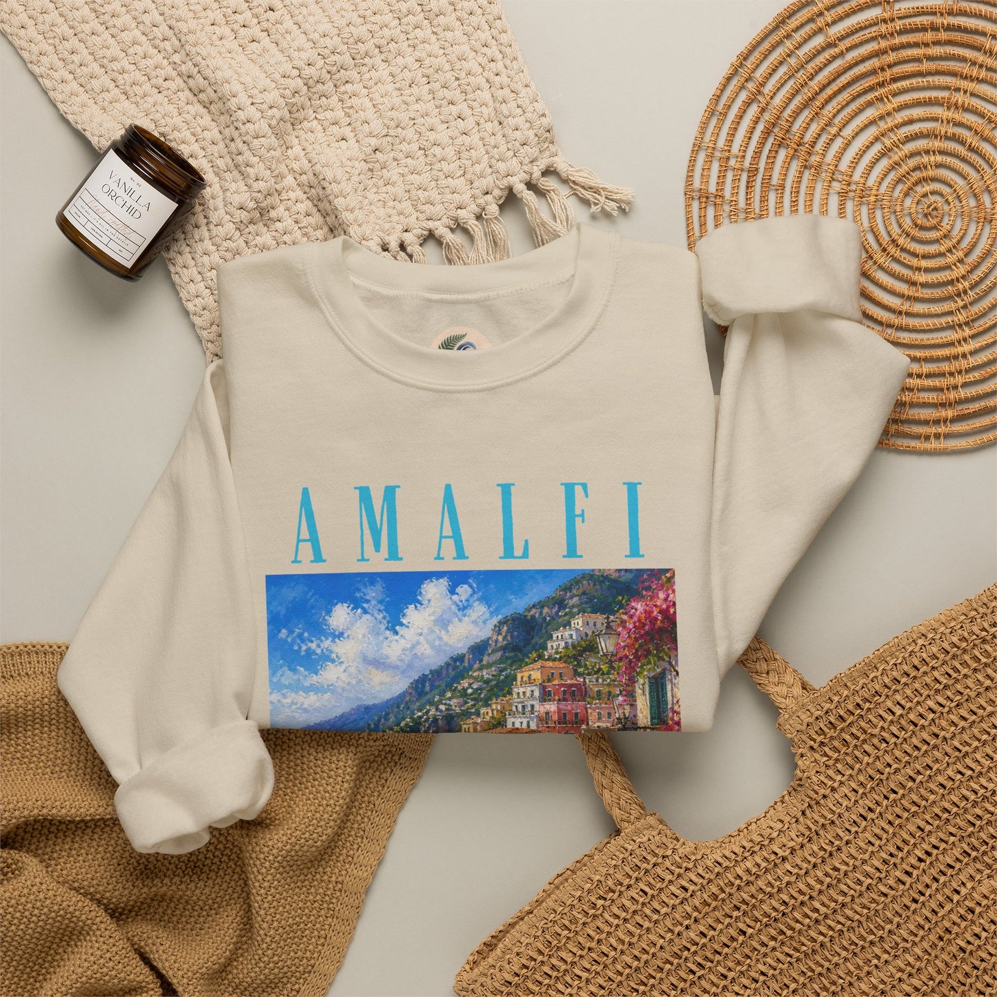 Amalfi Coast Scenic Crewneck Sweatshirt