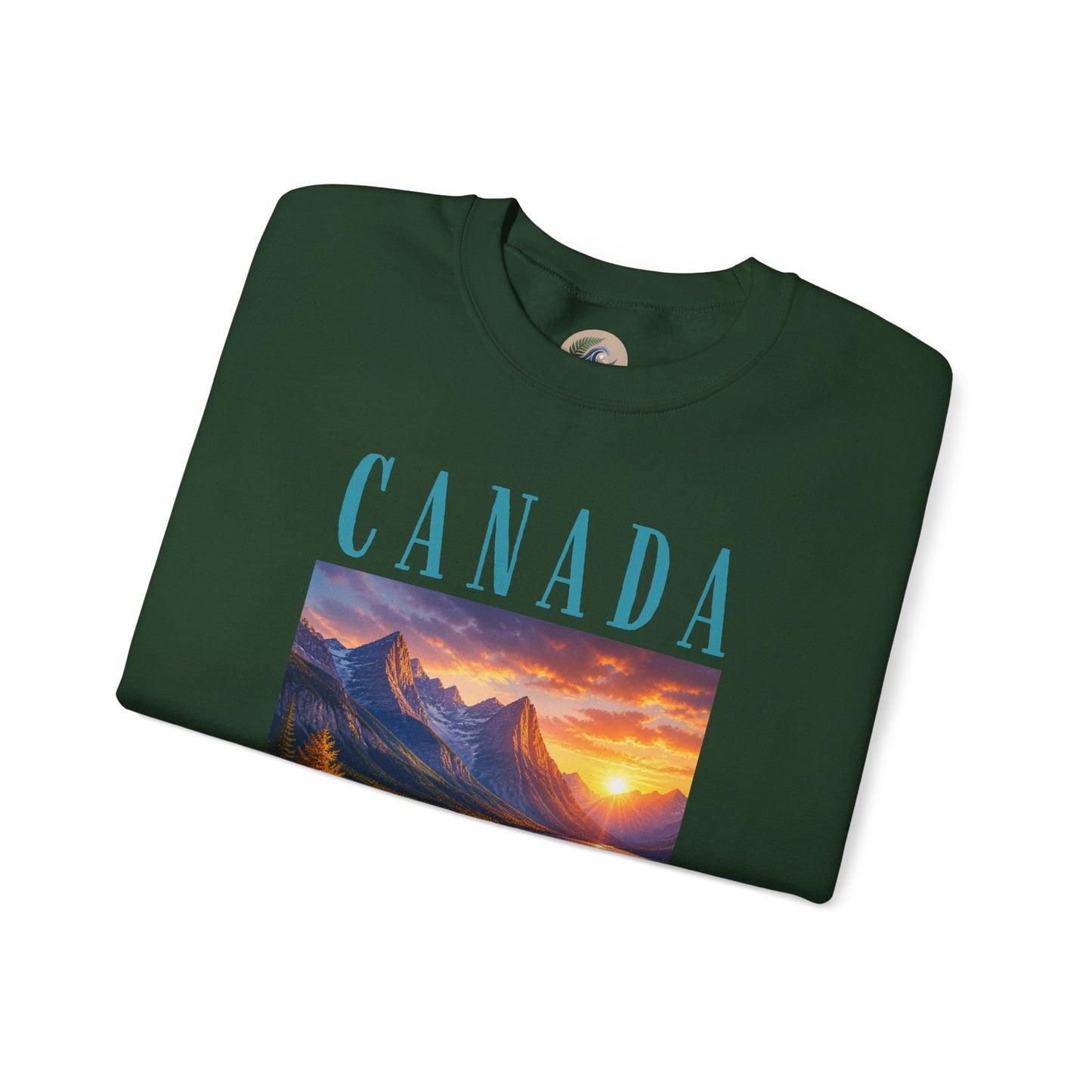 Canada Banff Scenic Crewneck Sweatshirt — Mountain Lake Sunset Graphic