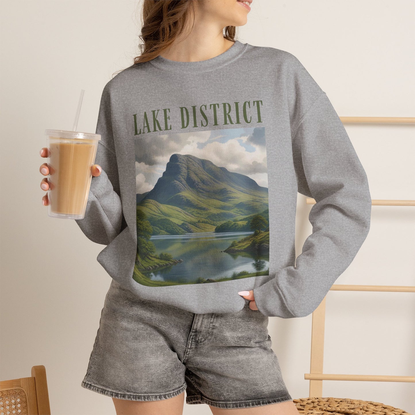 Lake District Scenic Sweatshirt — Vintage Landscape Crewneck