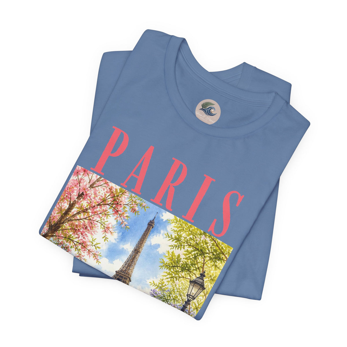Paris Floral Eiffel Tower Tee — Vintage Romantic France T-Shirt