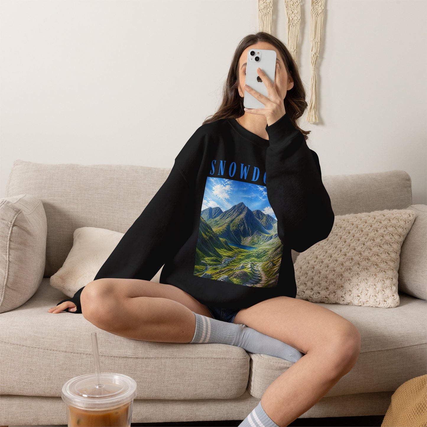 Glyderau Landscape - Snowdonia Mountain Crewneck Sweatshirt