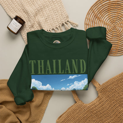Thailand Scenic Crewneck Sweatshirt — Tropical Island Graphic Pullover