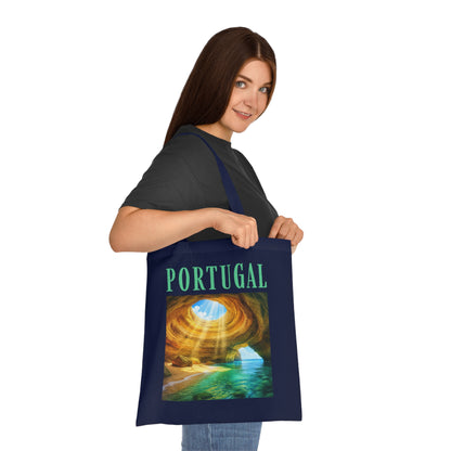 Portugal Benagil Cave Cotton Tote Bag – Scenic Travel Souvenir Tote