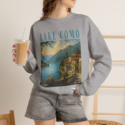 Lake Como Vintage Crewneck Sweatshirt — Scenic Italian Lake Graphic
