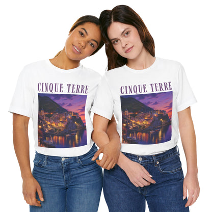 Cinque Terre Sunset Photo Tee — Italian Coastal Travel T-Shirt