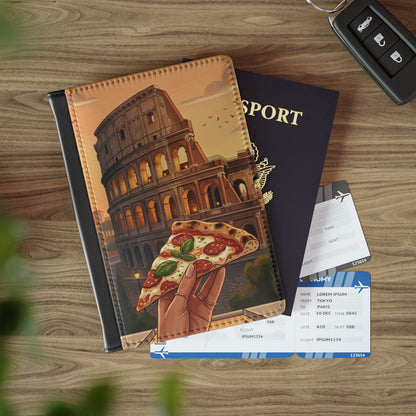 Italy Travel Passport Cover – Colosseum & Pizza Design