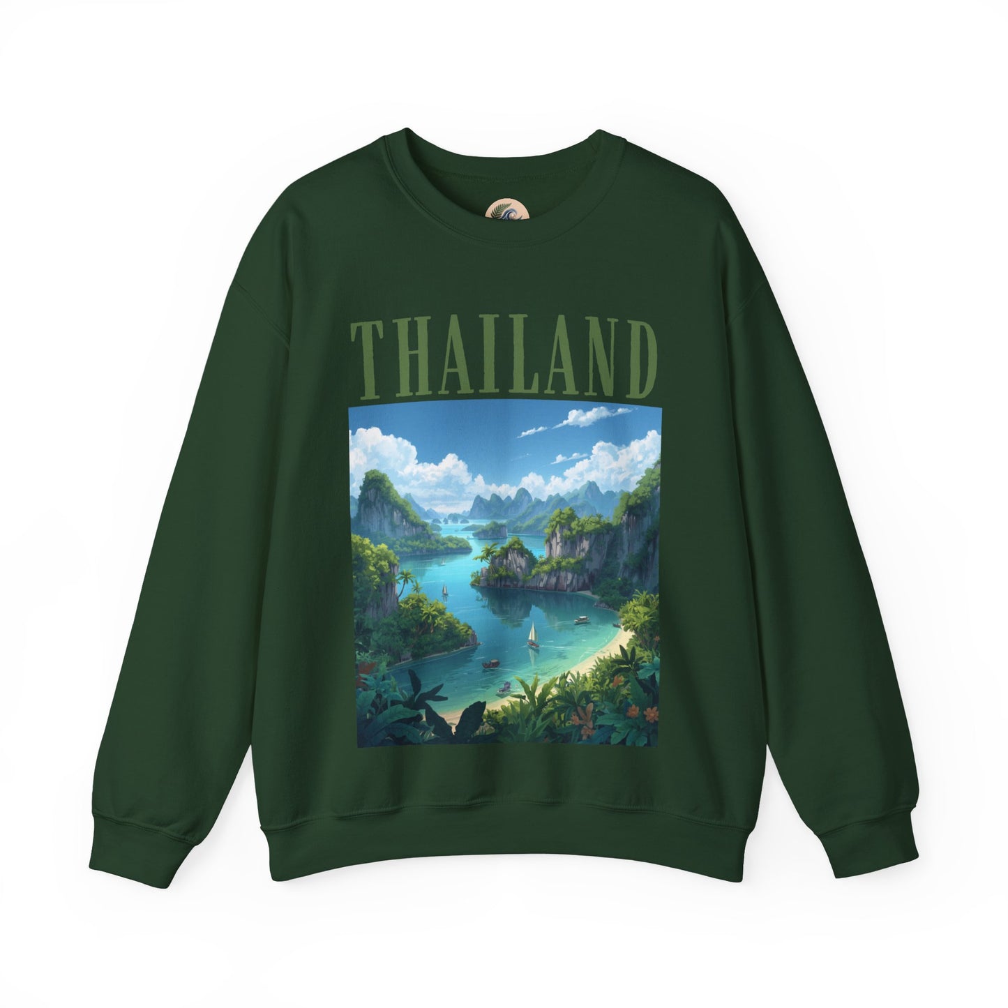 Thailand Scenic Crewneck Sweatshirt — Tropical Island Graphic Pullover